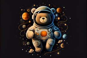 photo-wallpaper-a-cute-bear-astronaut-in-outer-space-surrounded-by-planets-generative-ai