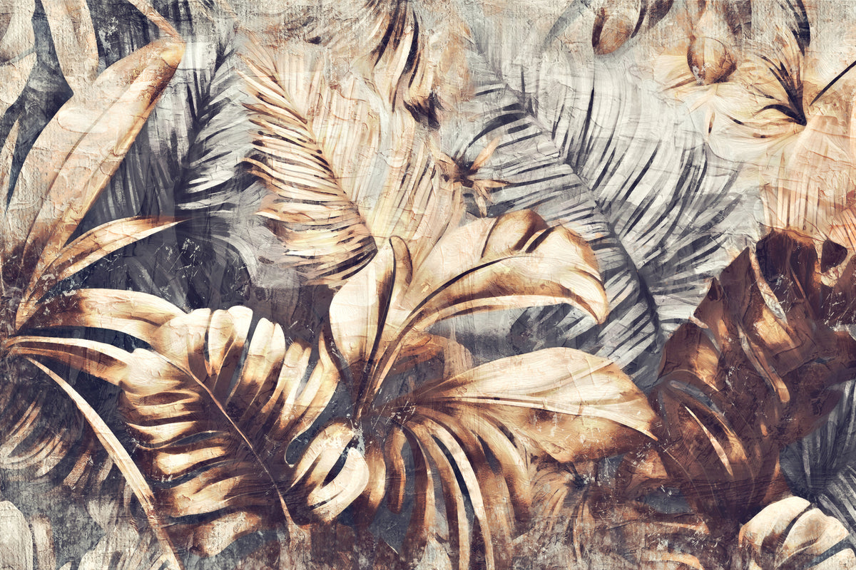 photo-wallpaper-vintage-tropical-leaves