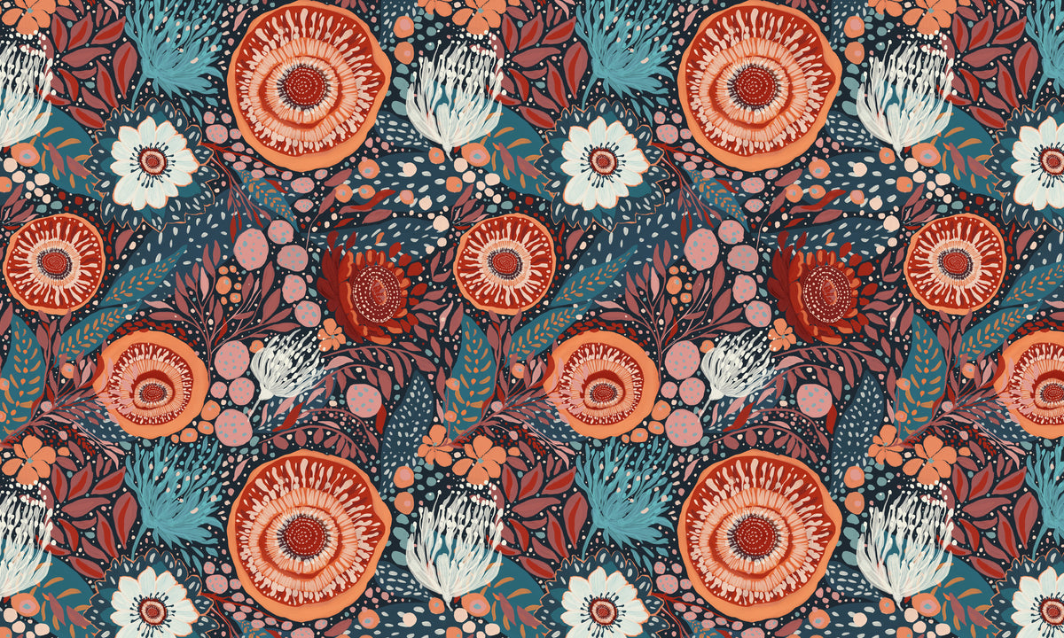 photo-wallpaper-bohemian-floral-pattern