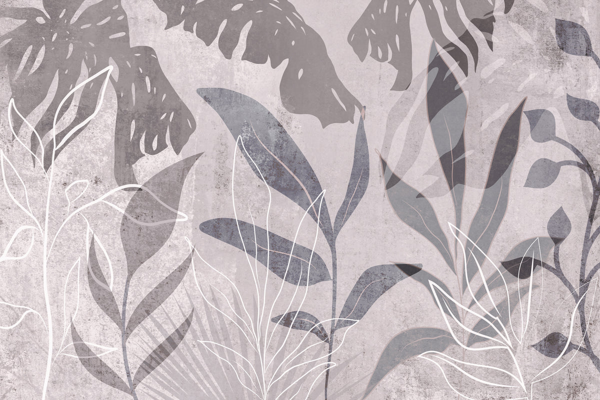 photo-wallpaper-abstract-gray-leaves