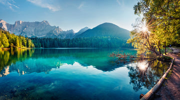 photo-wallpaper-turquoise-mountain-lake-at-sunrise-in-the-julian-alps
