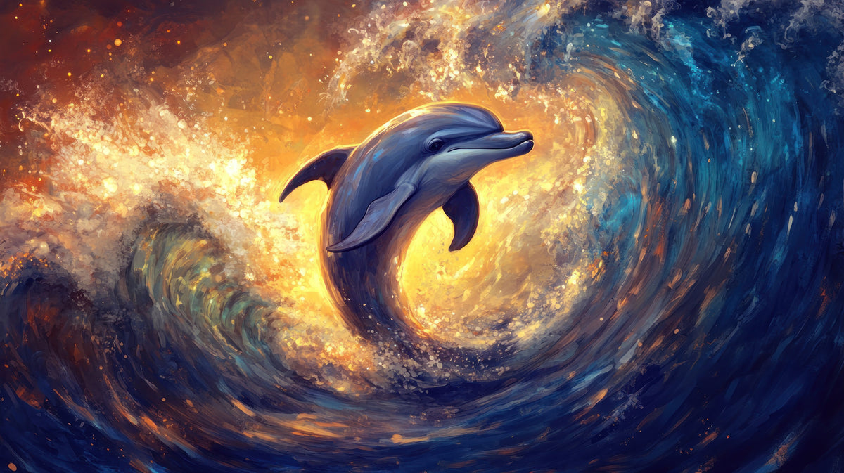 photo-wallpaper-dolphin-leaping-through-vibrant-celestial-waves