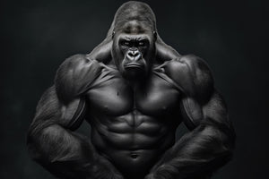 photo-wallpaper-gorilla-showing-big-muscles-and-strength-extreme-closeup-generative-ai
