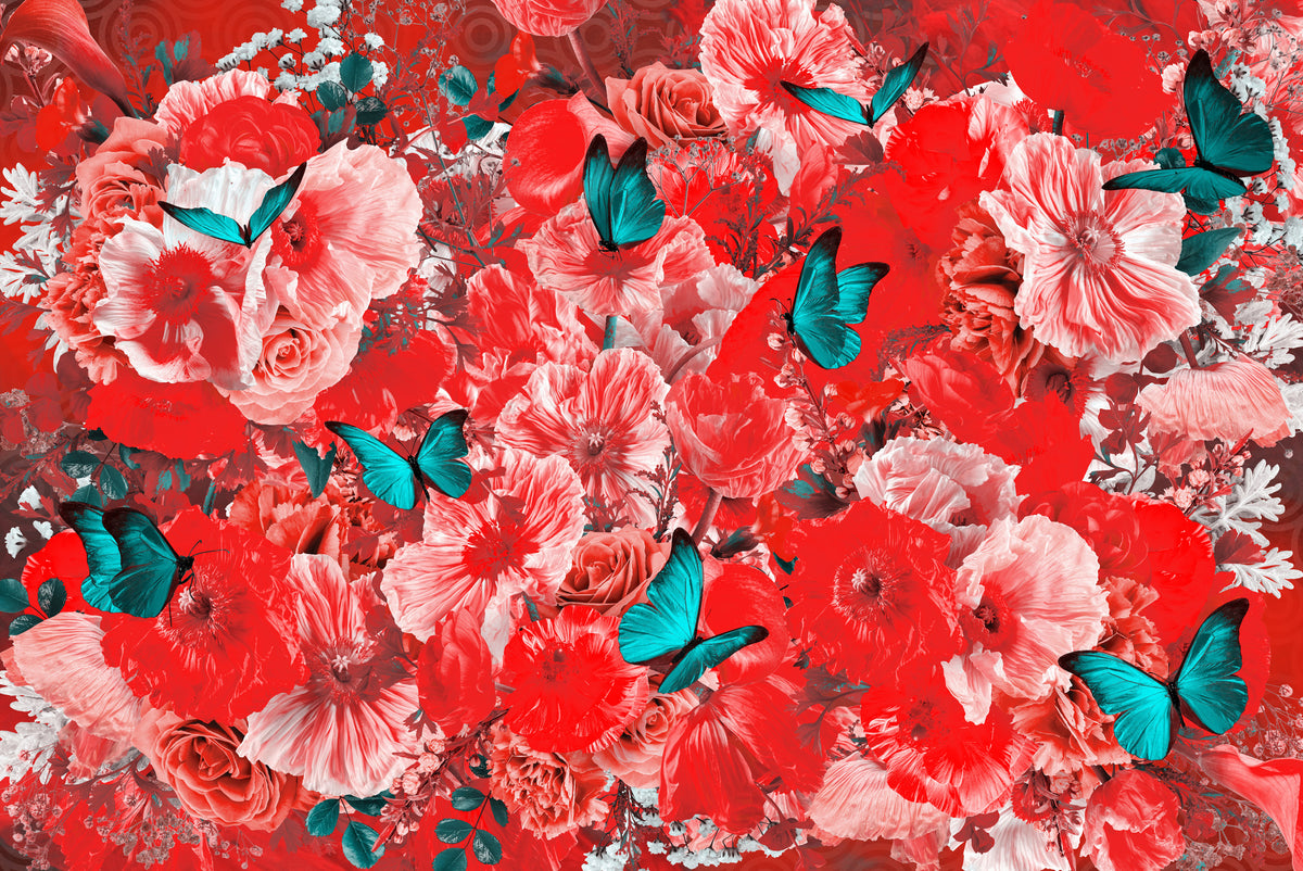 photo-wallpaper-vibrant-floral-butterflies