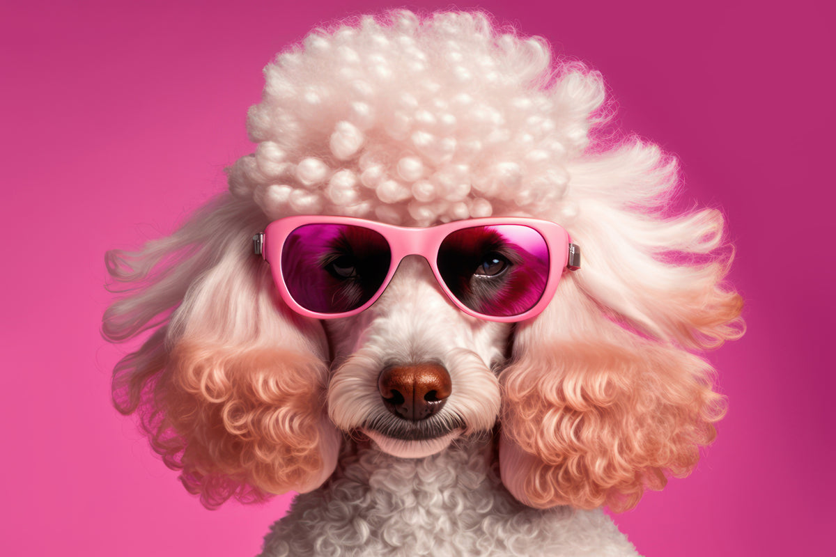 photo-wallpaper-white-poodle-in-pink-sunglasses-against-a-bold-pink-backdrop