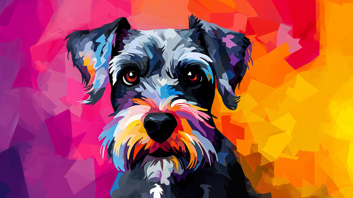 photo-wallpaper-schnauzer-in-bold-pop-art-colours-against-magenta-and-orange