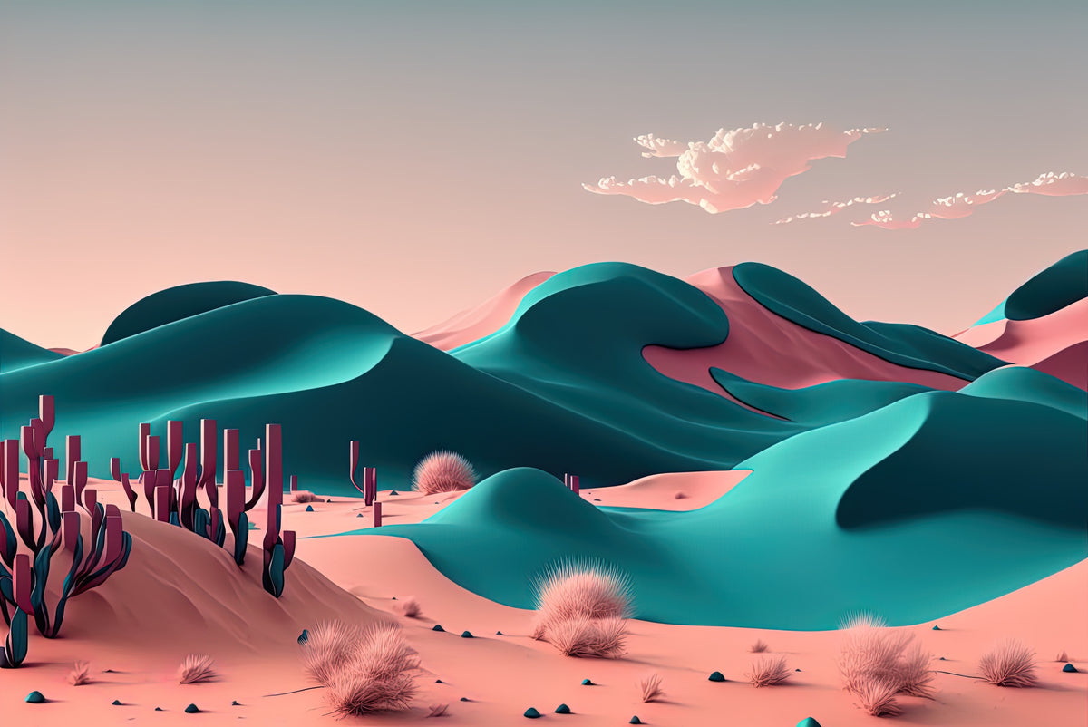 photo-wallpaper-surreal-desert-dunes-in-blush-pink-and-teal-with-cacti-in-the-sand