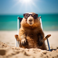 photo-wallpaper-groundhog-wearing-sunglasses-on-a-beach