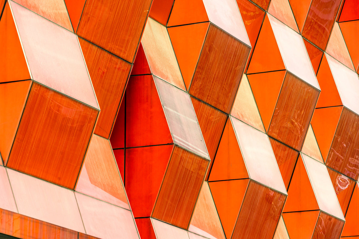 photo-wallpaper-orange-diamond-panels-forming-a-geometric-facade-pattern