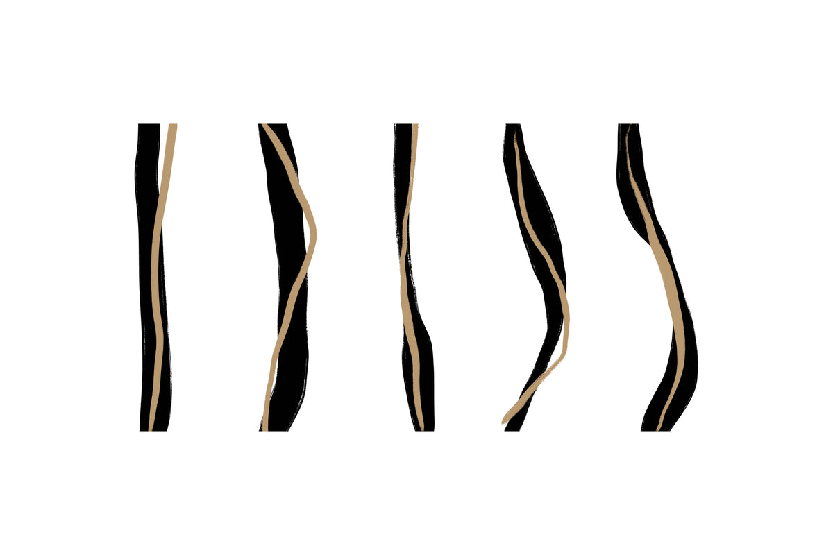 photo-wallpaper-black-and-beige-wavy-lines-on-a-white-background