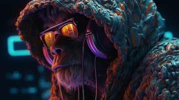 photo-wallpaper-ape-in-sunglasses-and-headphones-bathed-in-cyberpunk-neon-light