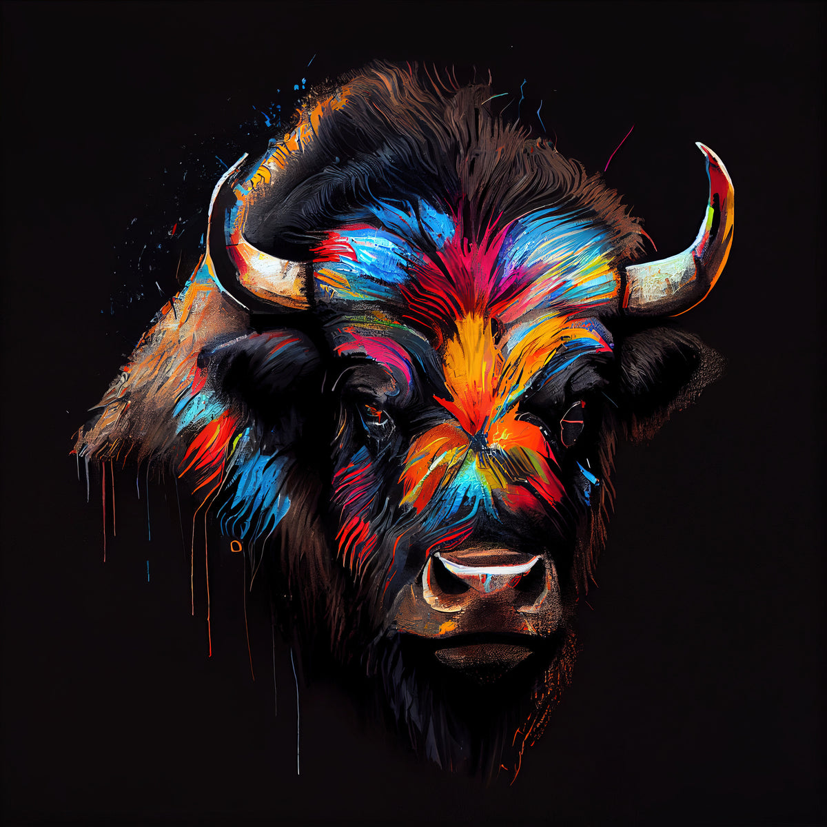 photo-wallpaper-bison-vibrant-art