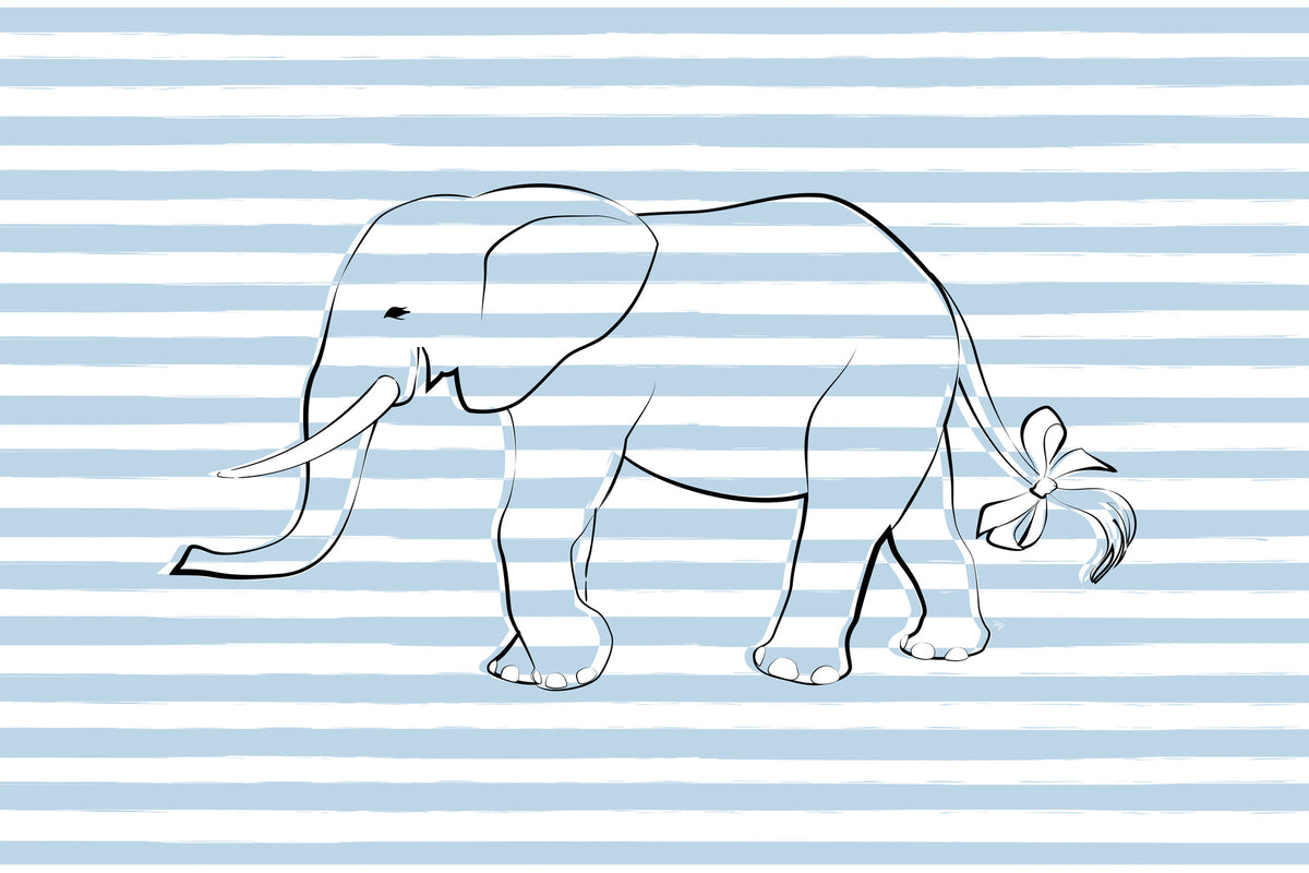 photo-wallpaper-striped-elephant-with-bow