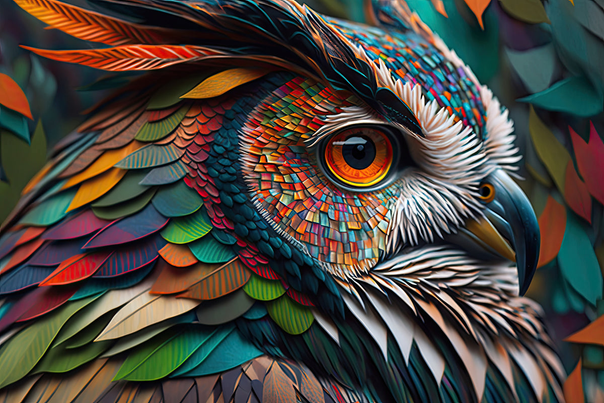 photo-wallpaper-abstract-animal-owl-portrait-with-colorful-double-exposure-paint-with-generative-ai-2