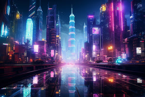 photo-wallpaper-neon-skyline-at-night-with-light-reflections-on-wet-asphalt