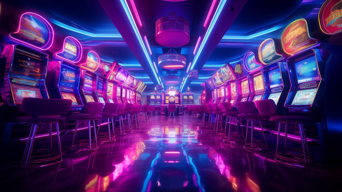 photo-wallpaper-row-of-slot-machine-inside-casino-illuminated-by-neon-lights