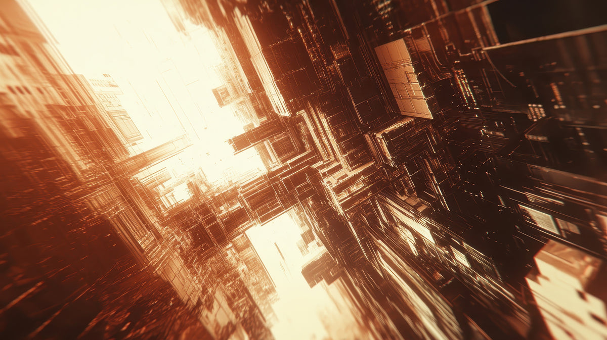photo-wallpaper-futuristic-megastructure-in-warm-backlight-with-plunging-depth