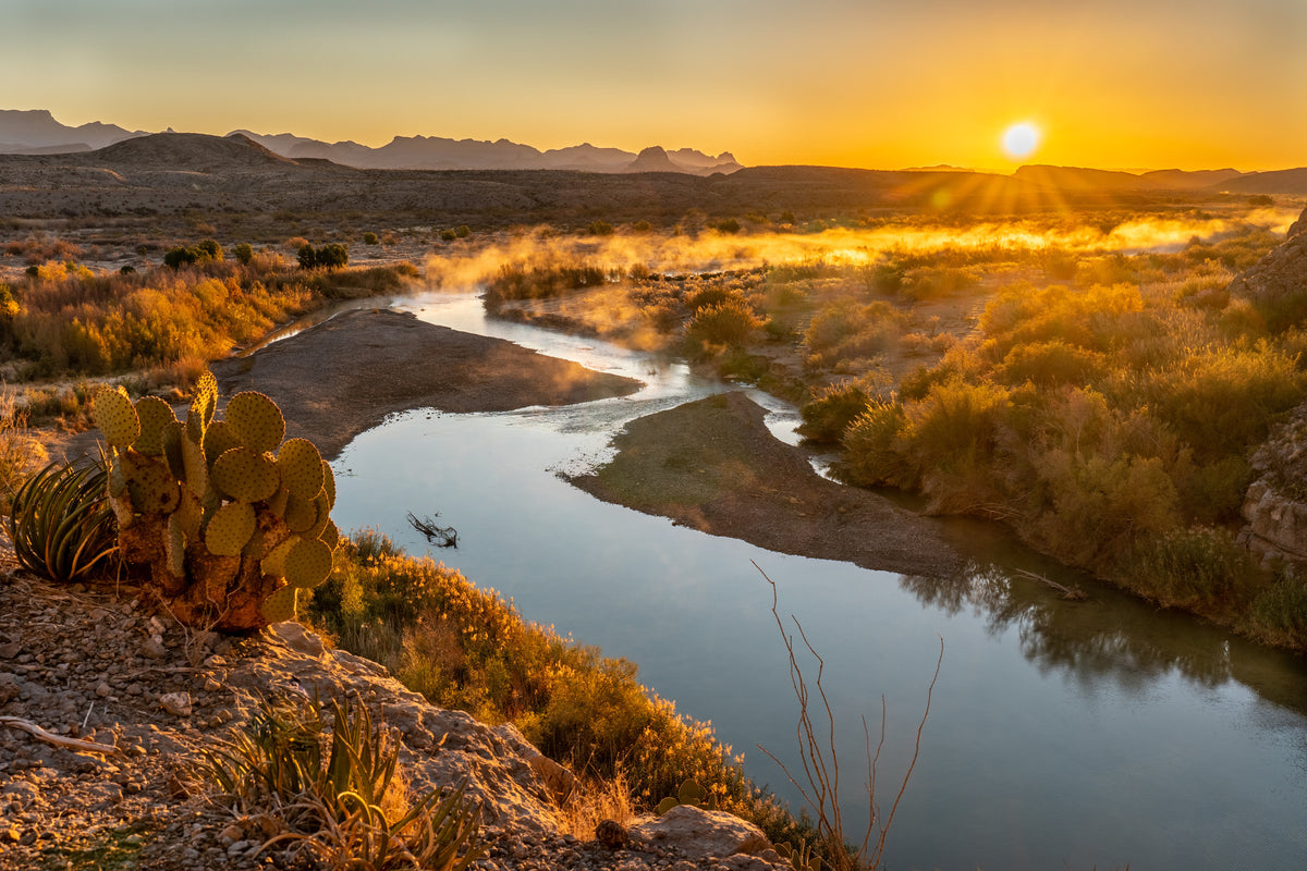 photo-wallpaper-desert-river-at-sunrise-with-prickly-pear-above-the-winding-bend