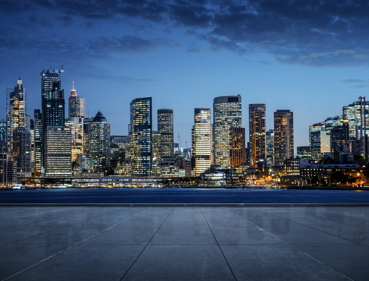 photo-wallpaper-empty-road-sidewalk-with-the-the-city-at-night-in-the-background-with-copy-space