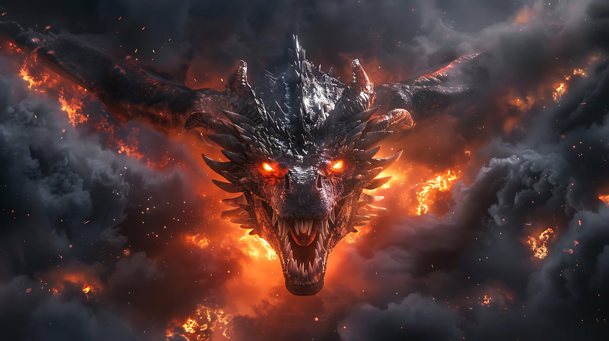 photo-wallpaper-black-dragon-with-glowing-eyes-amid-fire-and-smoke