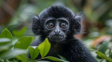 photo-wallpaper-young-black-monkey-among-green-leaves-close-up-in-the-rainforest