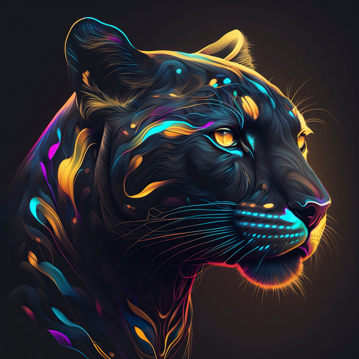 photo-wallpaper-black-panther-in-neon-colors-generative-ai