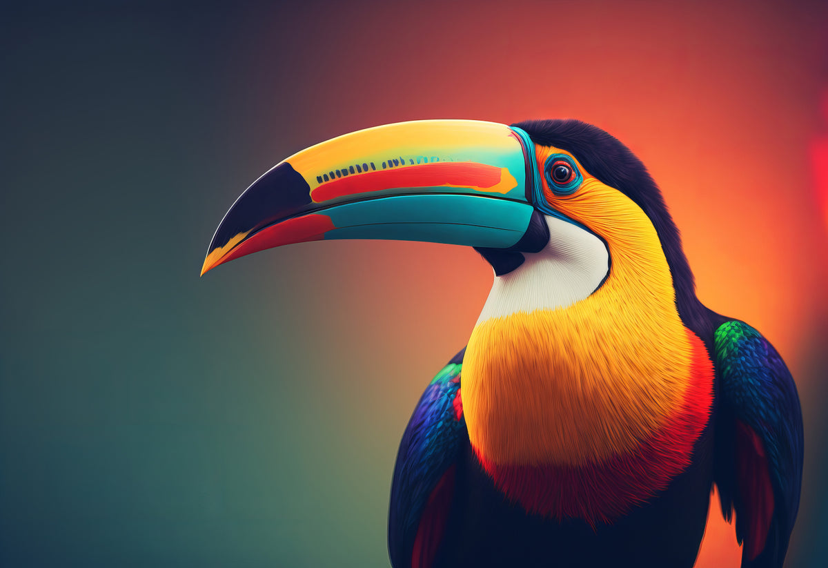 photo-wallpaper-portrait-of-a-tropical-toucan-bird-generitive-ai