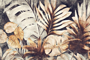 photo-wallpaper-golden-tropical-leaves