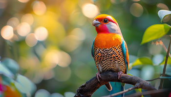 photo-wallpaper-colorful-bird-sitting-on-the-branch-with-bokeh-background