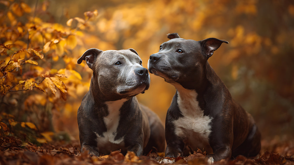 photo-wallpaper-two-dogs-among-golden-autumn-leaves-in-warm-light