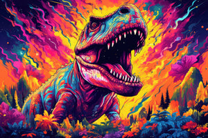 photo-wallpaper-roaring-t-rex-in-a-psychedelic-neon-jungle