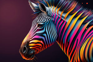 photo-wallpaper-zebra-in-profile-with-glowing-neon-stripes-on-deep-purple