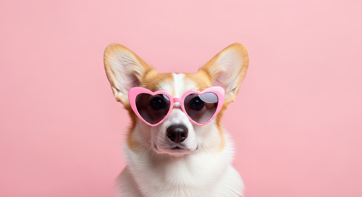 photo-wallpaper-adorable-corgi-wearing-pink-heart-shaped-sunglasses-on-pastel-background