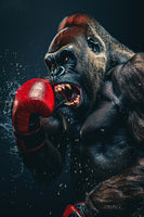 photo-wallpaper-roaring-gorilla-with-a-red-boxing-glove-and-flying-water-droplets