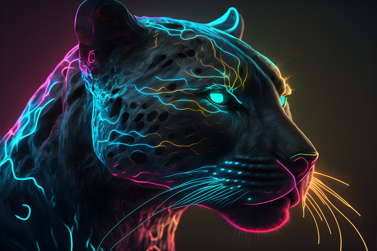 photo-wallpaper-digital-art-of-a-neon-panther-head-generative-ai