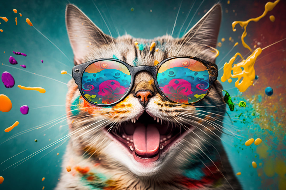 photo-wallpaper-grinning-cat-in-sunglasses-amid-bright-paint-splashes
