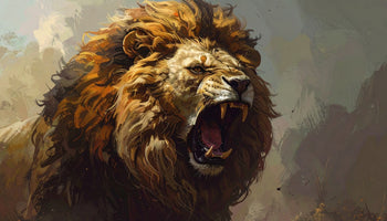 photo-wallpaper-a-roaring-lion-with-a-fierce-expression