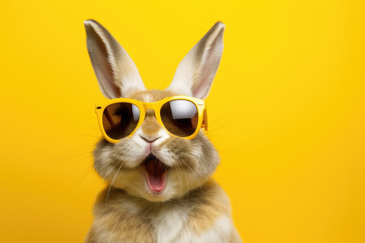 photo-wallpaper-cool-easter-bunny-with-sunglasses-in-front-of-a-yellow-background-wall