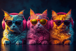 photo-wallpaper-three-cats-in-headphones-and-sunglasses-lit-in-neon-colours