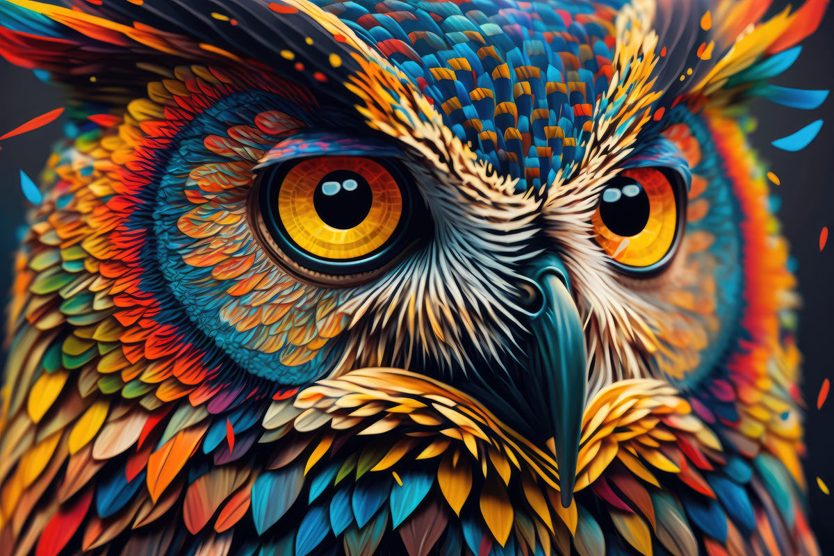 photo-wallpaper-abstract-animal-owl-portrait-with-colorful-double-exposure-paint-with-generative-ai-3