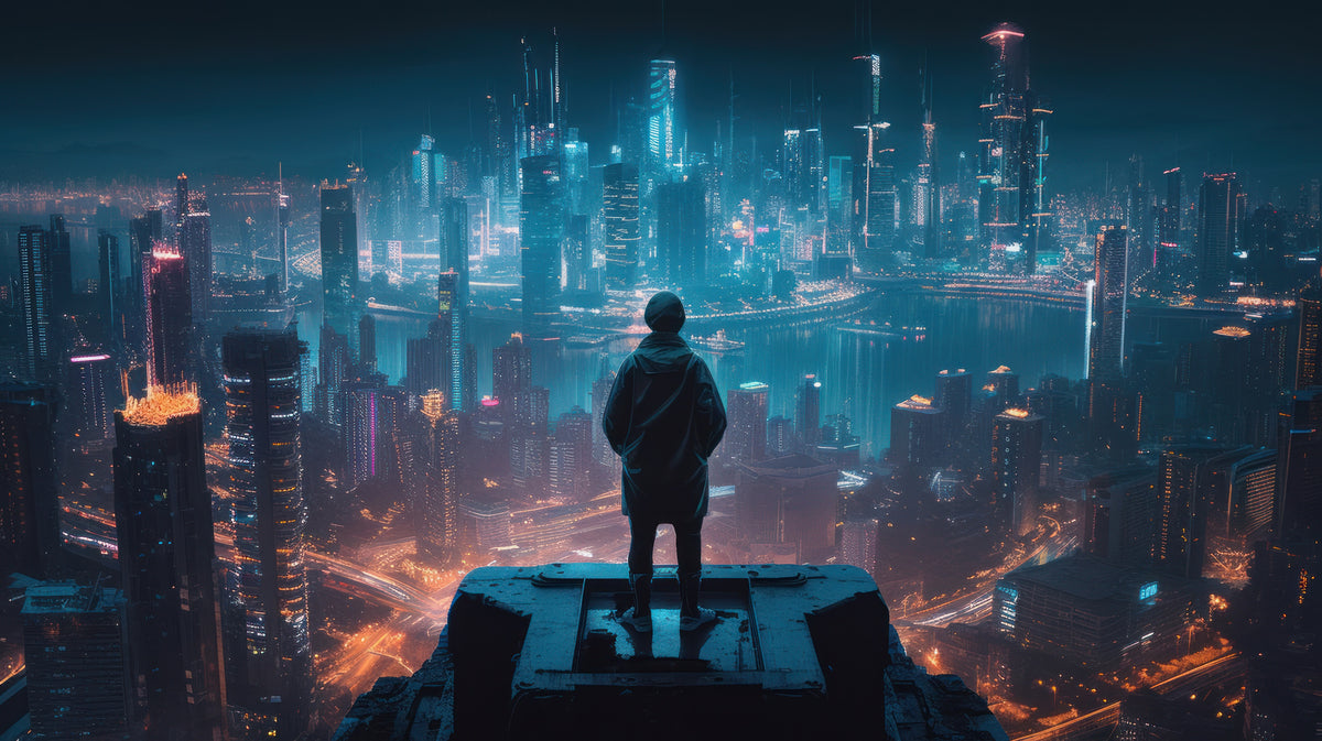 photo-wallpaper-silhouette-above-a-neon-blue-megacity-at-night