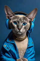 photo-wallpaper-cat-in-blue-headphones-and-a-denim-jacket-against-deep-blue