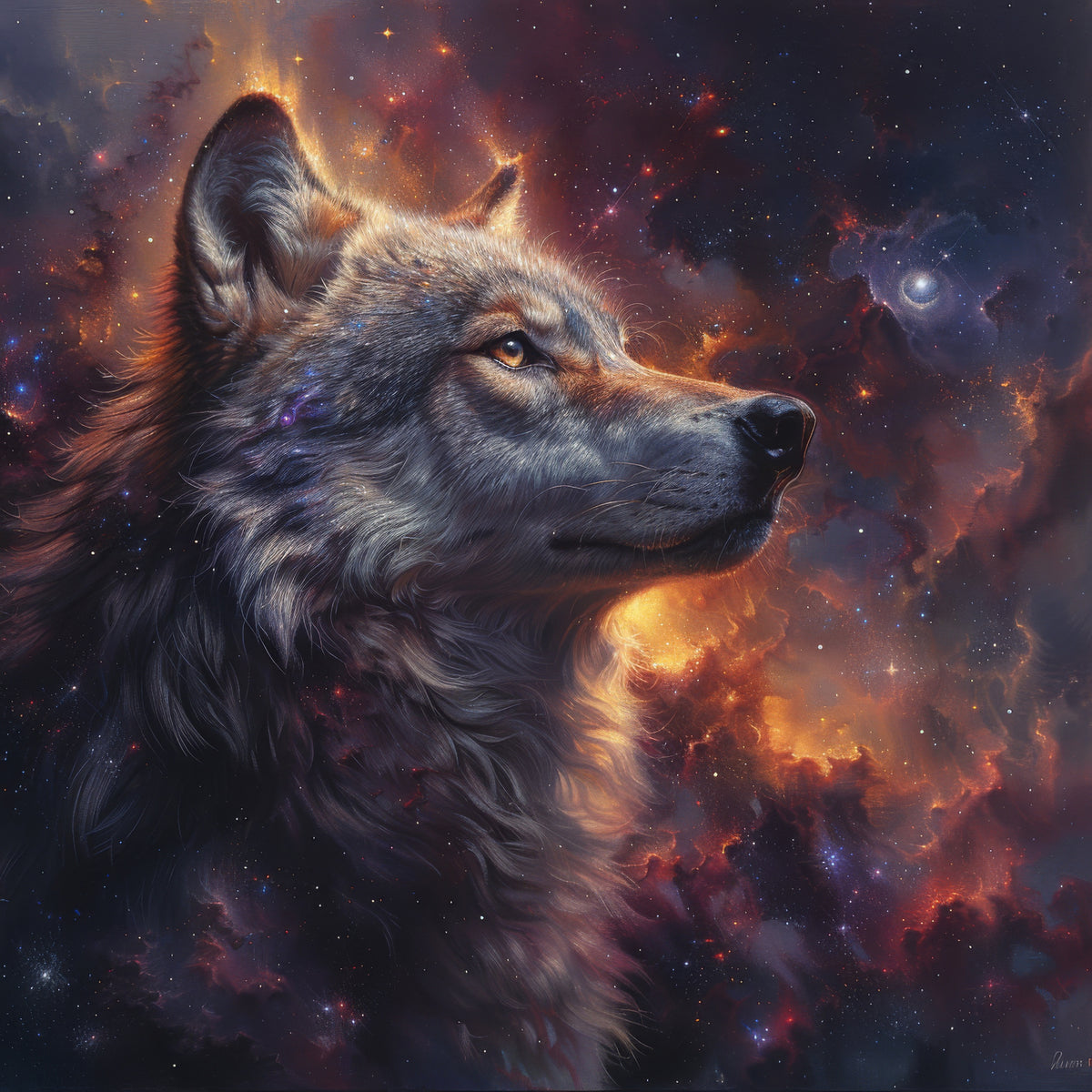 photo-wallpaper-wolf-in-profile-against-a-glowing-nebula