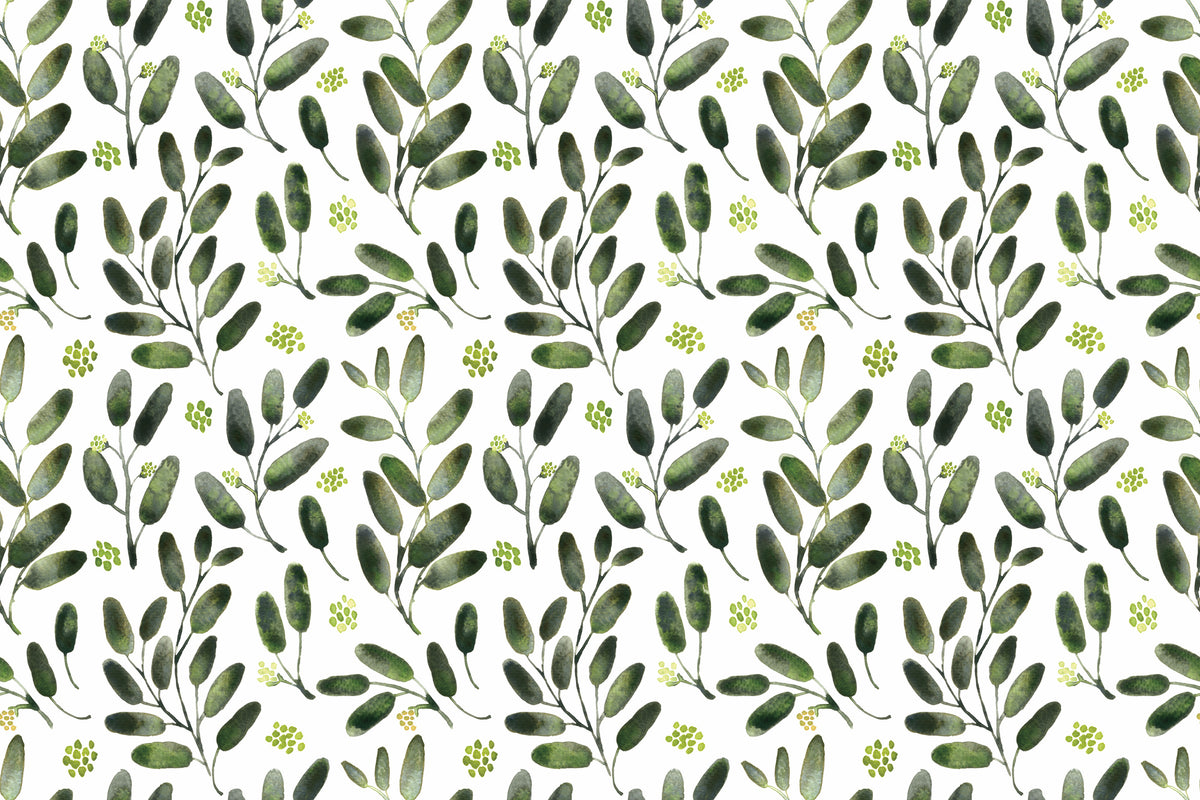 photo-wallpaper-watercolor-green-leaves