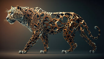 photo-wallpaper-prowling-leopard-formed-from-golden-lattice-against-deep-shadow