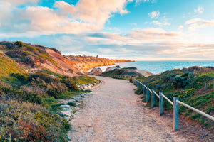 photo-wallpaper-sandy-path-to-the-red-cliffs-of-port-willunga-at-sunset