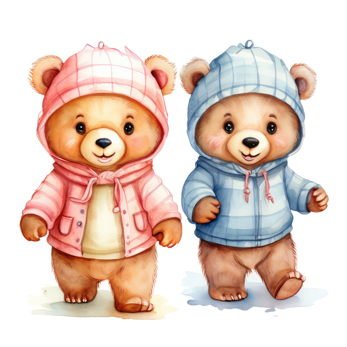 photo-wallpaper-watercolor-bears-cute-lovely-animal-illustration-in-cartoon-style
