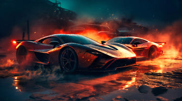 photo-wallpaper-fast-sport-cars-on-the-edge-of-fire-wallpapers