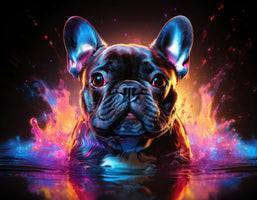 photo-wallpaper-french-bulldog-in-water-surrounded-by-neon-colours-on-black