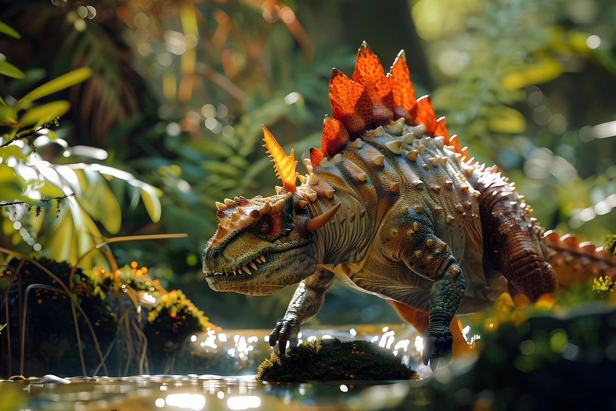 photo-wallpaper-spiked-dinosaur-in-a-lush-forest-3d-illustration